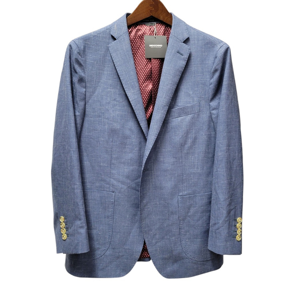 INDOCHINO Men's Side Vent Blazer Sport Coat Jacket Linen/Wool Blend (38R) P NWT - Picture 1 of 10
